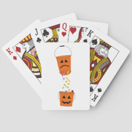 Glada och sorgsna Halloween-hinkar Casinokort