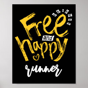 Glada ord med gult på svart typografi poster