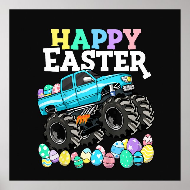 Glada påsk Monstertruck påskägg Poster (Framsidan)