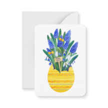 Glada påskägg & Blå druvblom Muscari-blommor