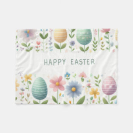 Glada Påskblommor Fleecefilt