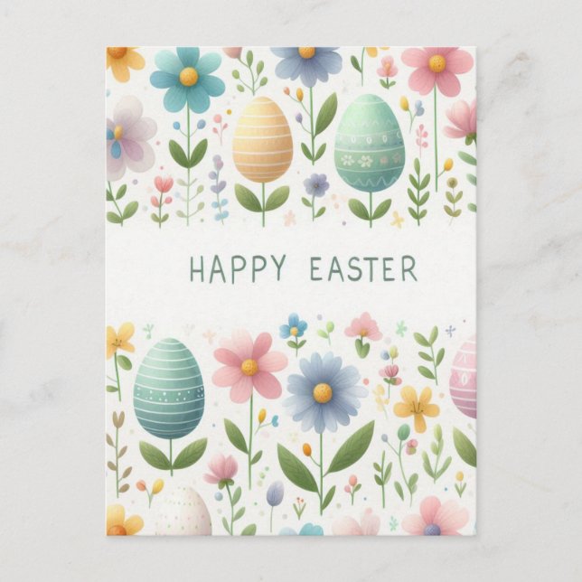 Glada Påskblommor Vykort (Framsida)