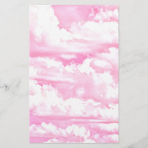 Glada pastellrosa moln brevpapper