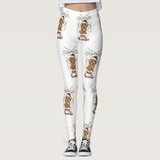Glada Paw-lidays Jul Cockapoo Design Leggings