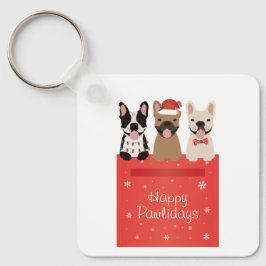 Glada Pawlidays Franska Bulldoggar Nyckelring