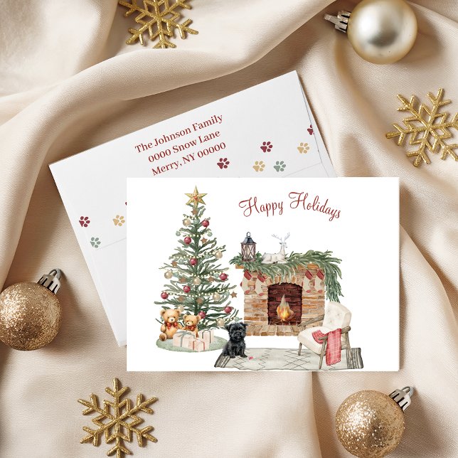 Glada Pawlidays Hund Design- Affenpinscher Helgkort (Skapare uppladdad)