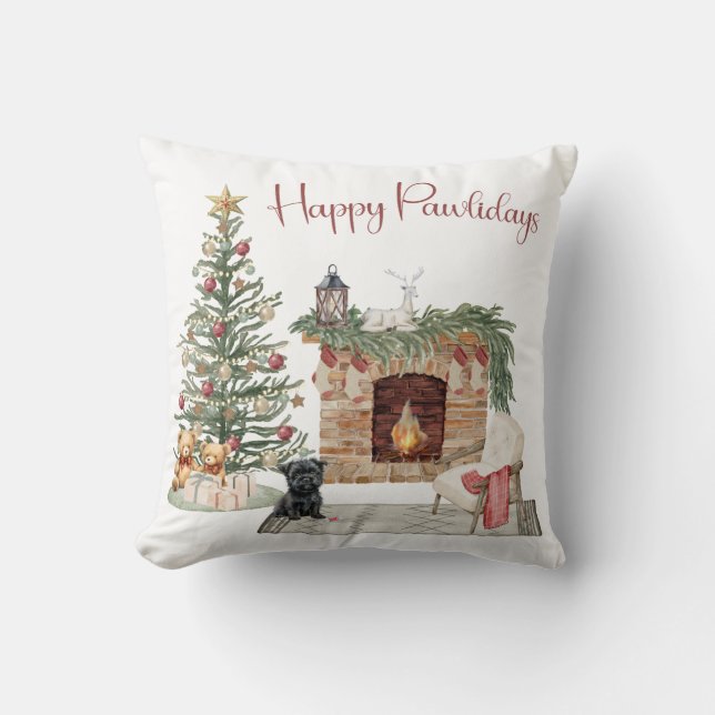Glada Pawlidays Hund Design- Affenpinscher Kudde (Framsida)