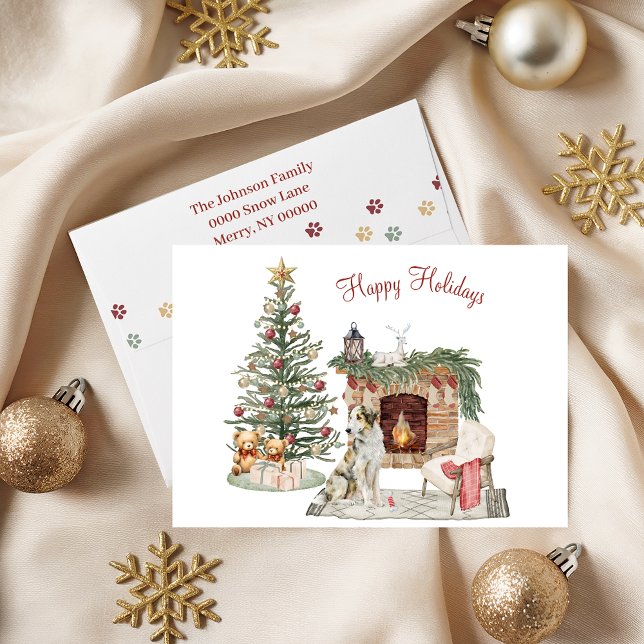 Glada Pawlidays Hund Design- Borzoi Helgkort (Skapare uppladdad)