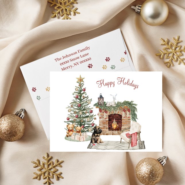 Glada Pawlidays Hund Design- Briard Helgkort (Skapare uppladdad)