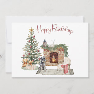 Glada Pawlidays Hund Design - Miniature Schnauzer Julkort
