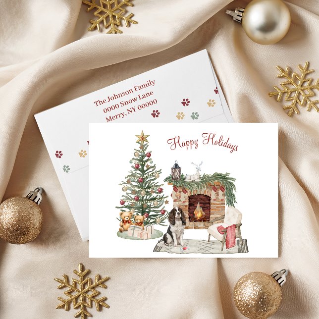 Glada Pawlidays Hund Design- Springer Spaniel Helgkort (Skapare uppladdad)