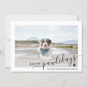 Glada Pawlidays Hund Foto Modern Vit Jul Julkort