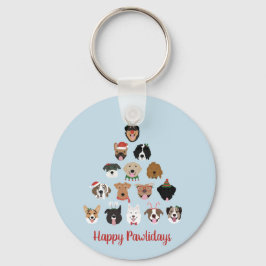Glada Pawlidays Hund Julgran Nyckelring