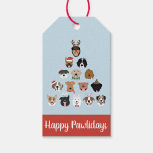 Glada Pawlidays Hund Julgran Presentetikett