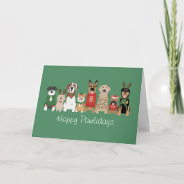 Glada Pawlidays Hundar Röda Gröna Kort