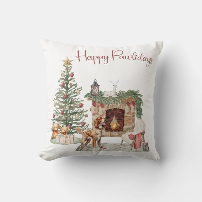 Glada Pawlidays Hunddesign - Brittany Spaniel Kudde (Framsida)