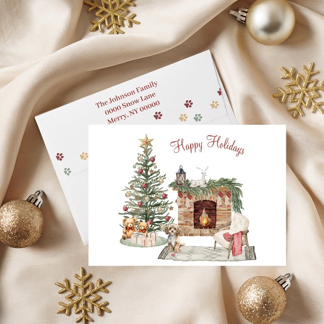 Glada Pawlidays Hunddesign- Cavapoo Helgkort (Skapare uppladdad)