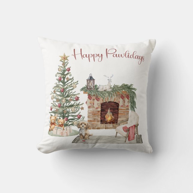 Glada Pawlidays Hunddesign - Cavapoo Kudde (Framsida)