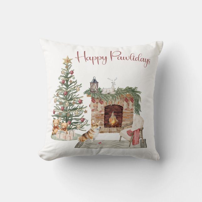 Glada Pawlidays Hunddesign - Corgi Kudde (Framsida)