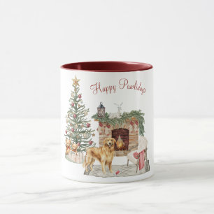 Glada Pawlidays Hunddesign - Golden Retriever Mugg