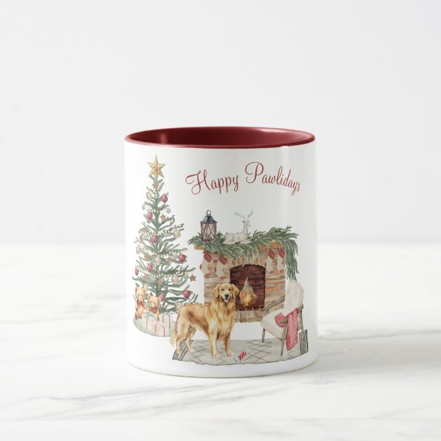 Glada Pawlidays Hunddesign - Golden Retriever Mugg (Center)