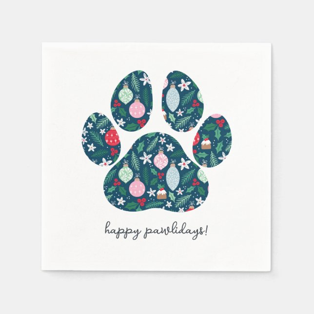 Glada Pawlidays Jul Hund Älskare Pappersservett (Framsidan)