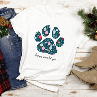 Glada Pawlidays Jul Hund Älskare T-shirt