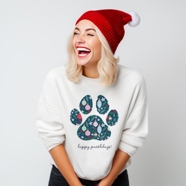 Glada Pawlidays Jul Hund Älskare Tröja  (Skapare uppladdad)