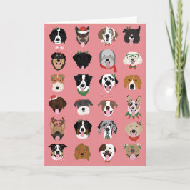 Glada Pawlidays Jul Hund Ansiktsmönster Kort