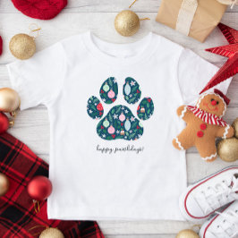 Glada Pawlidays Jul Hund Paw Barn T-shirt