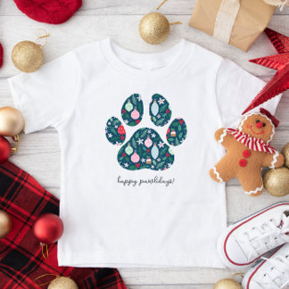 Glada Pawlidays Jul Hund Paw Barn T-shirt