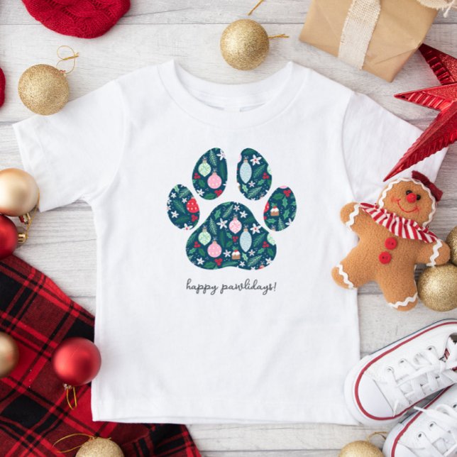Glada Pawlidays Jul Hund Paw Barn T-shirt (Skapare uppladdad)