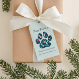 Glada Pawlidays Modern Paw Art Julpresentkort Presentetikett