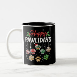 Glada Pawlidays Roliga Jul Hund Tass Jul Hundar Två-Tonad Mugg