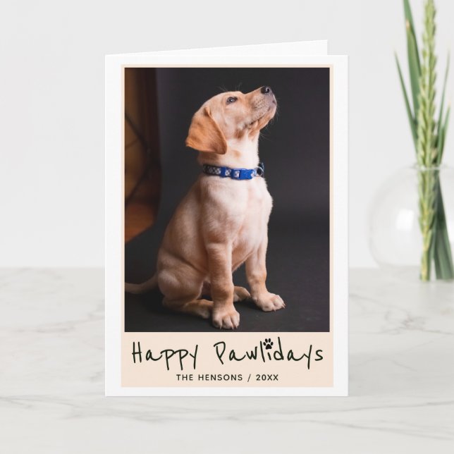 Glada Pawlidays Roliga Puns Djur Foto Helgkort (Framsida)