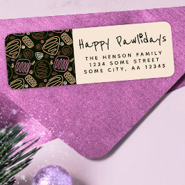 Glada Pawlidays Rosa En rad Form Returadress Etikett