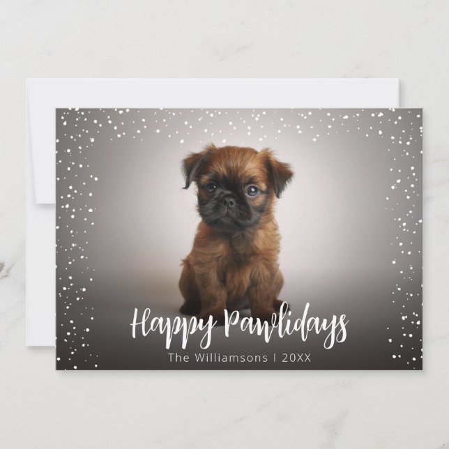 Glada Pawlidays Sött Hund Foto Jul  Julkort (Framsida)