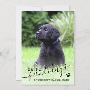 Glada Pawlidays Valp Foto Modern Jul för Husdjur Julkort