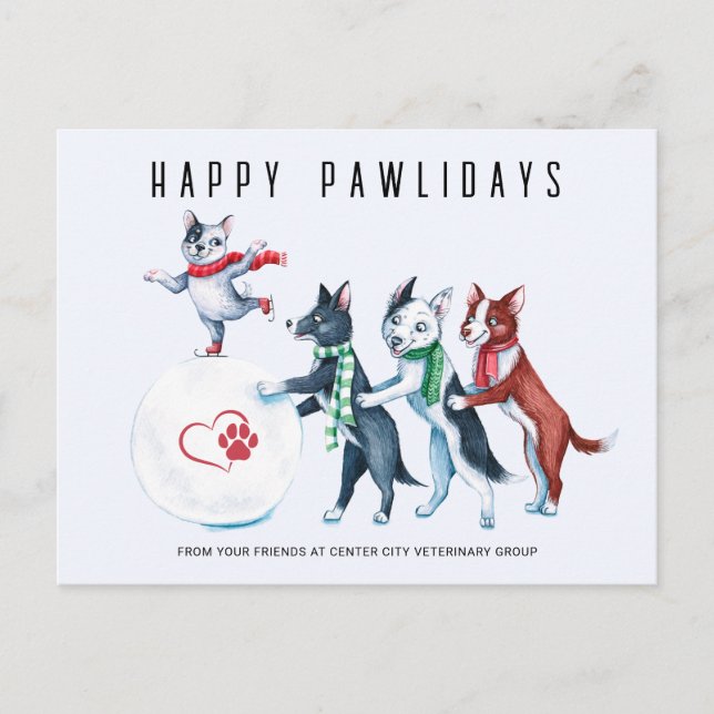 Glada Pawlidays Veterinärhelgdag Helg Vykort (Framsida)