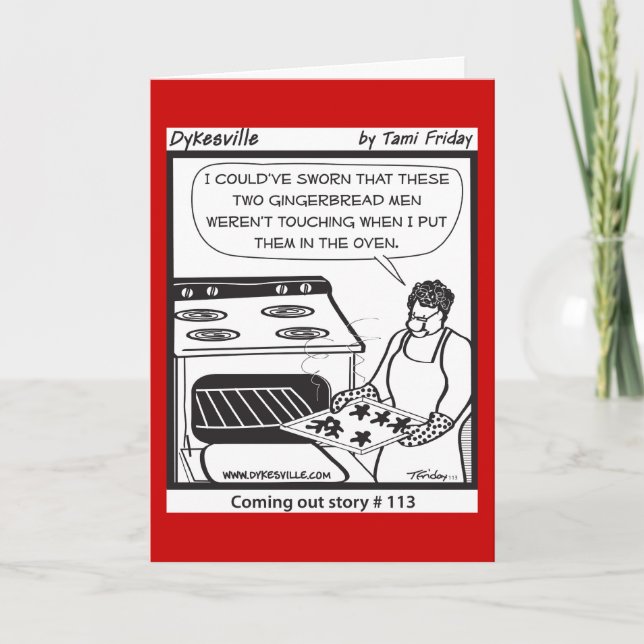 Glada pepparkaksgubbar helgkort (Framsida)