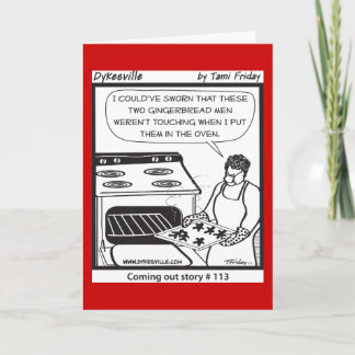 Glada pepparkaksgubbar helgkort