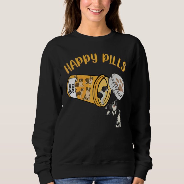 Glada Piller Border Collie Söt Hund T Shirt (Framsida)