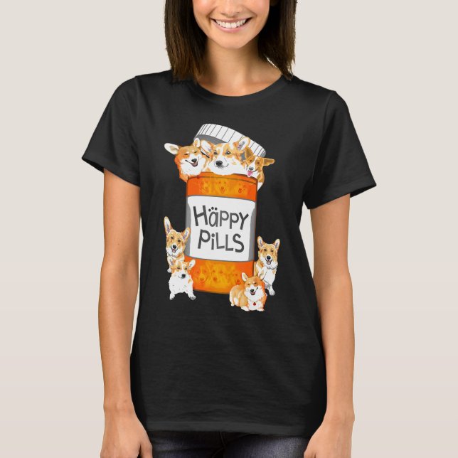 Glada Piller Corgi T Shirt (Framsida)