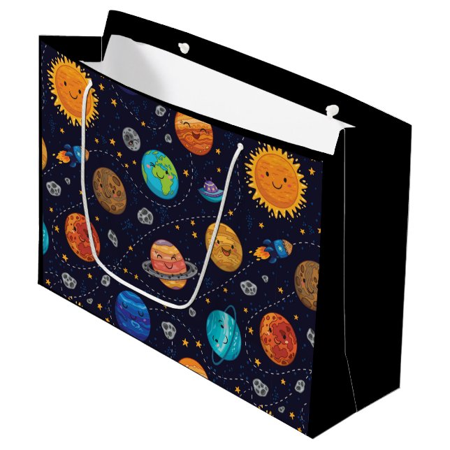 Glada planeters presentpåse (Framsidan Vinklad)