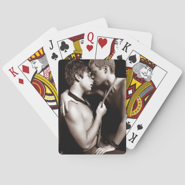 glada pojkekärlekkort spel kort (Baksidan)