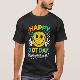 Glada prickdagen Leende ansikte Färgglada prickar T Shirt