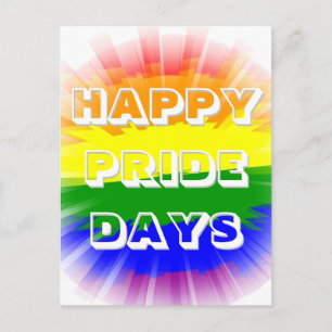 Glada Pride-dagar Sprängande Regnbågsflagga Gay Pr Vykort