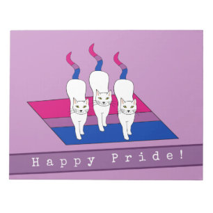 Glada Pride Katter Med Bisexuell Pride Flagga Anteckningsblock