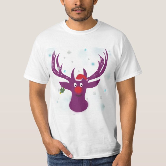 Glada renhjortars höjdpunkter T-shirt, vit Tee (Framsida)