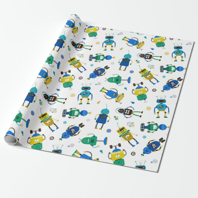 Glada Robotar  Presentpapper (Utrullad)